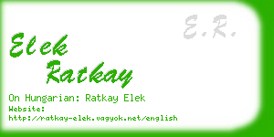 elek ratkay business card